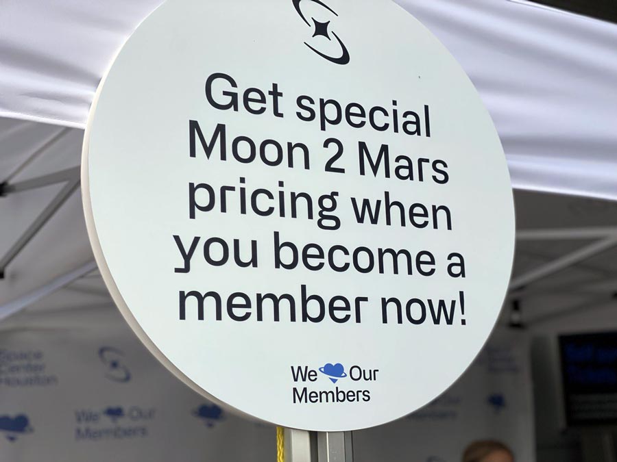 Moon 2 Mars Banner at The Space Center Houston